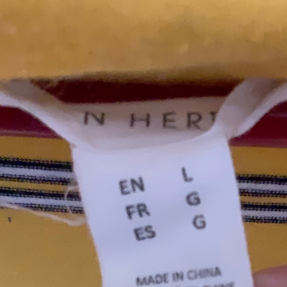 yellow stripped shirt with buttons - Picture 2 of 3